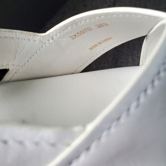 Prada White Leather Slingback Crossover Platform Sandals Size 38.5 / 8.5 - Picture 6 of 11
